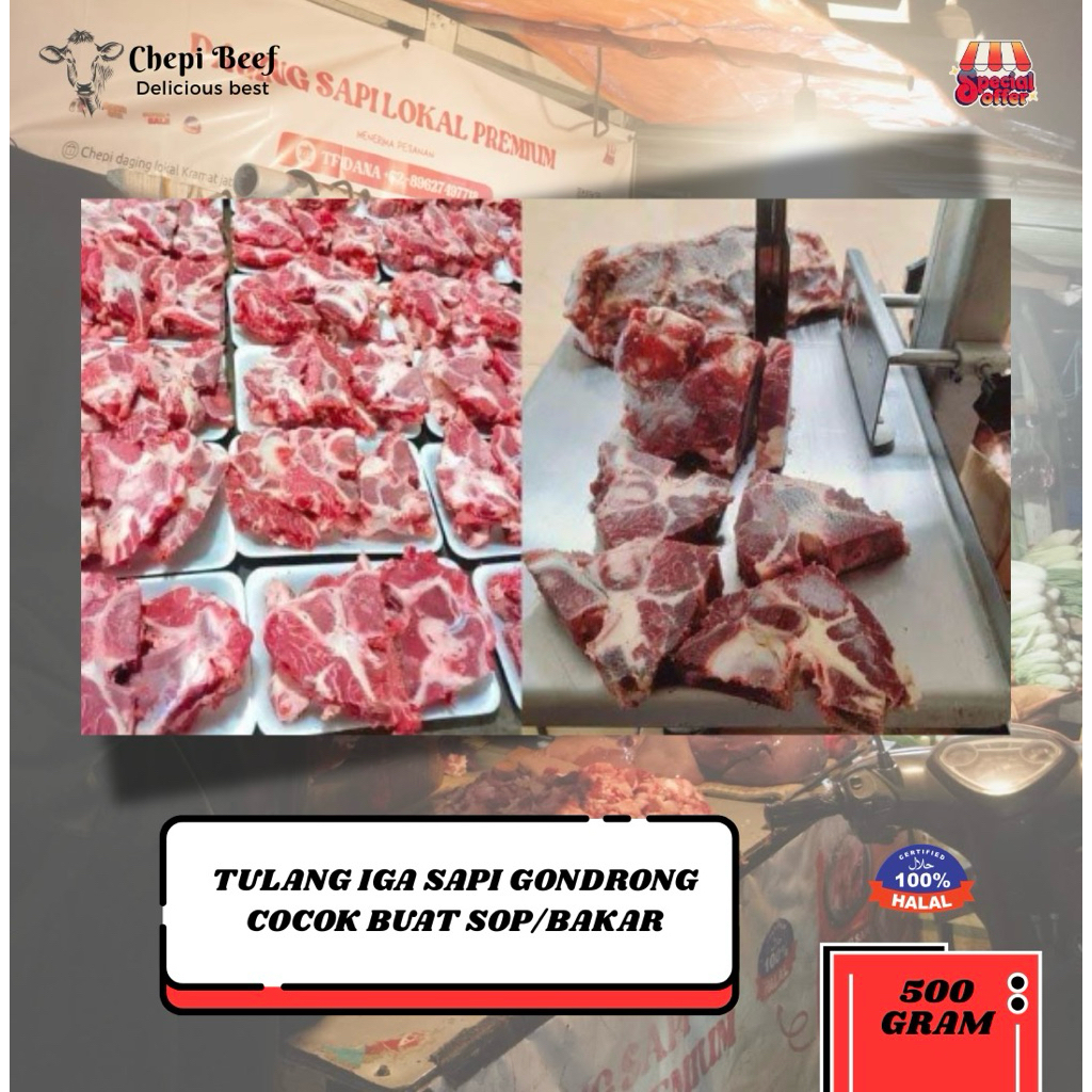 

Tulang iga gondrong/ Leher cocok buat sop iga dan bakar /500gram