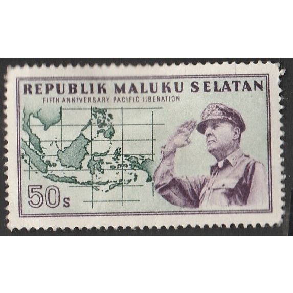 

A 12819 SATU BUAH PRANGKO NOMINAL 50 SEN TEMA JENDRAL MAC ARTHUR DAN PETA INDONESIA DENGAN KONDISI BELUM ADA CAP