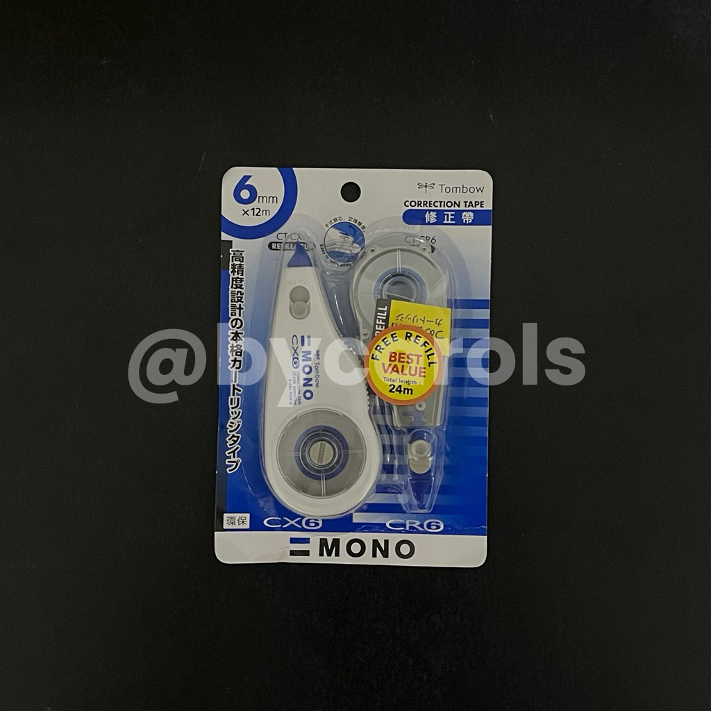 

TOMBOW MONO CORRECTION TAPE + REFILL SET 6 MM CX6 CR6 TIPE X PITA