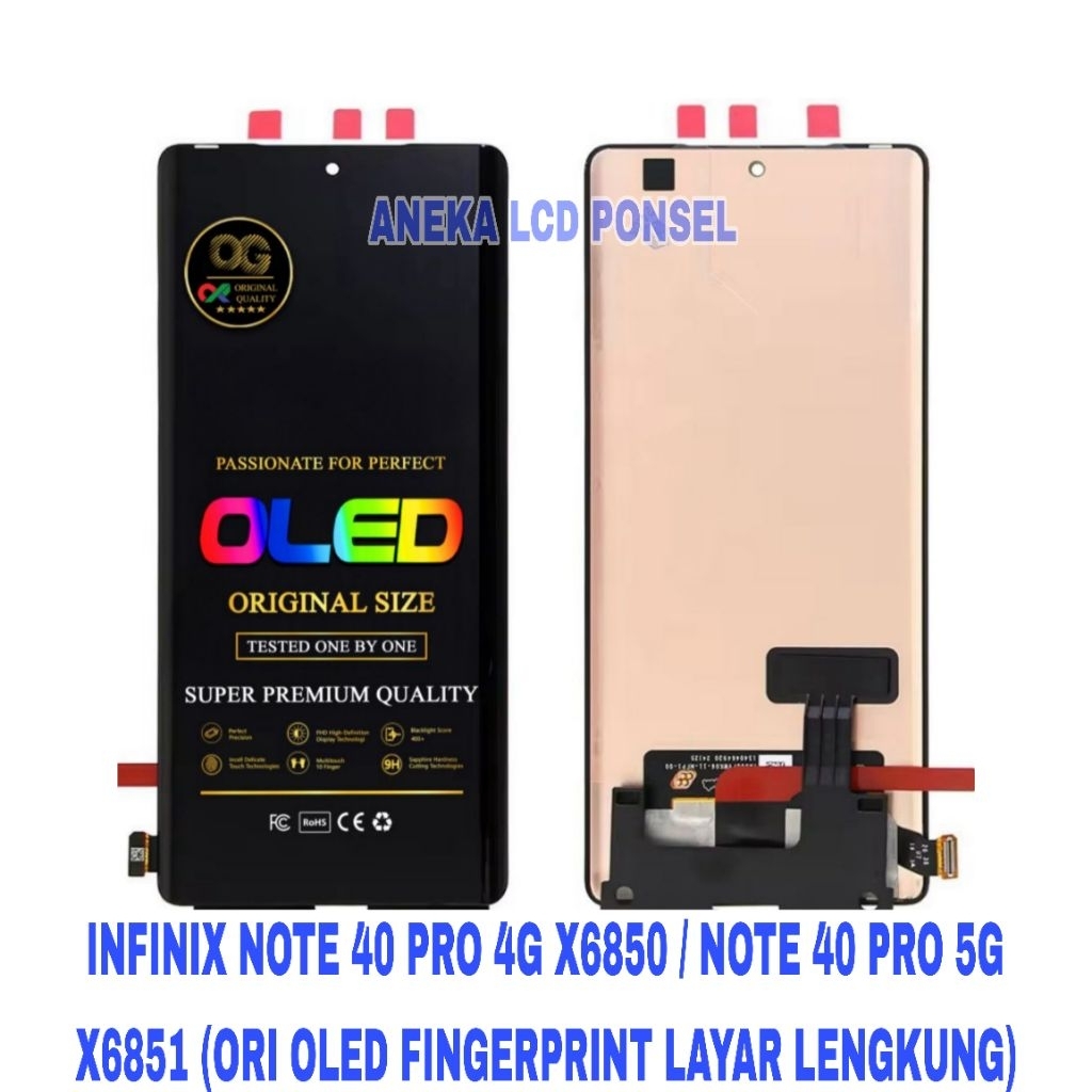 LCD INFINIX NOTE 40 PRO 4G X6850 / NOTE 40 PRO 5G X6851 (ORI OLED FINGERPRINT LAYAR LENGKUNG)