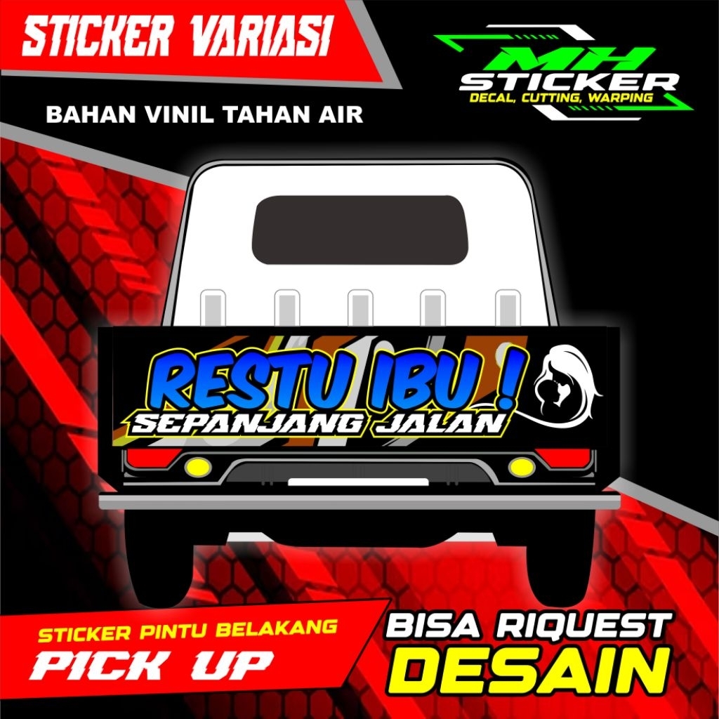 STICKER DECAL PINTU BELAKANG GRAN MAX PICK UP