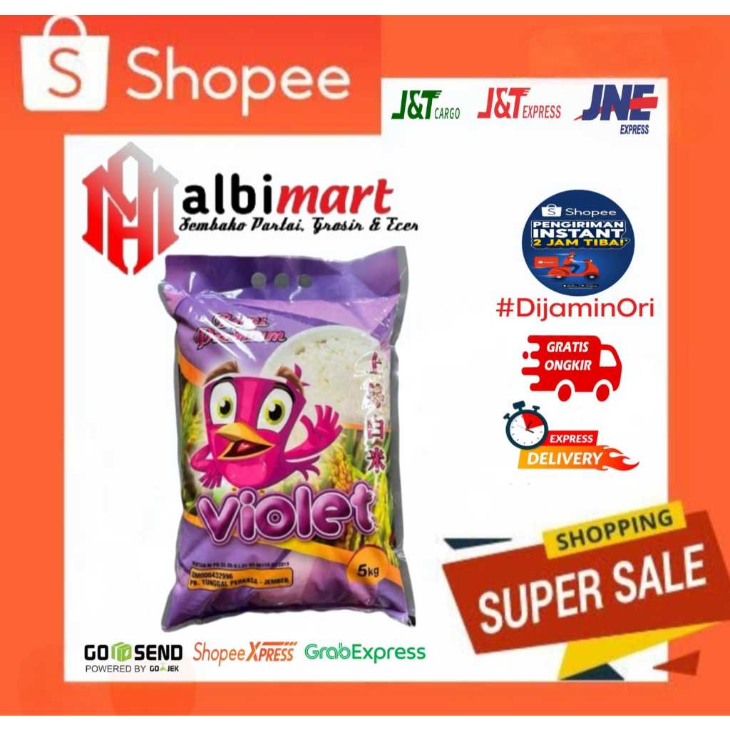 

Beras Premium Punel VIOLET 5kg (Isi 2pcs & 4pcs)