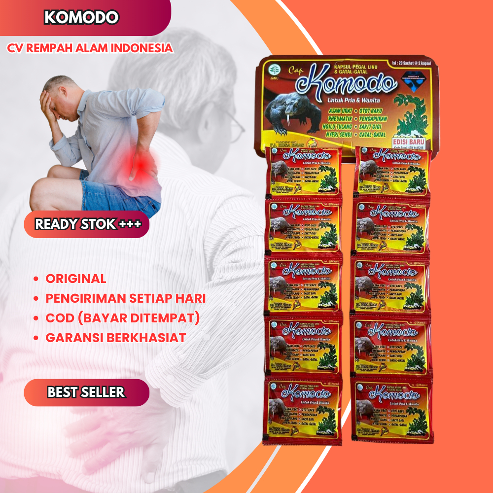 

Kapsul Pegal Linu Asam Urat Cap Komodo Original