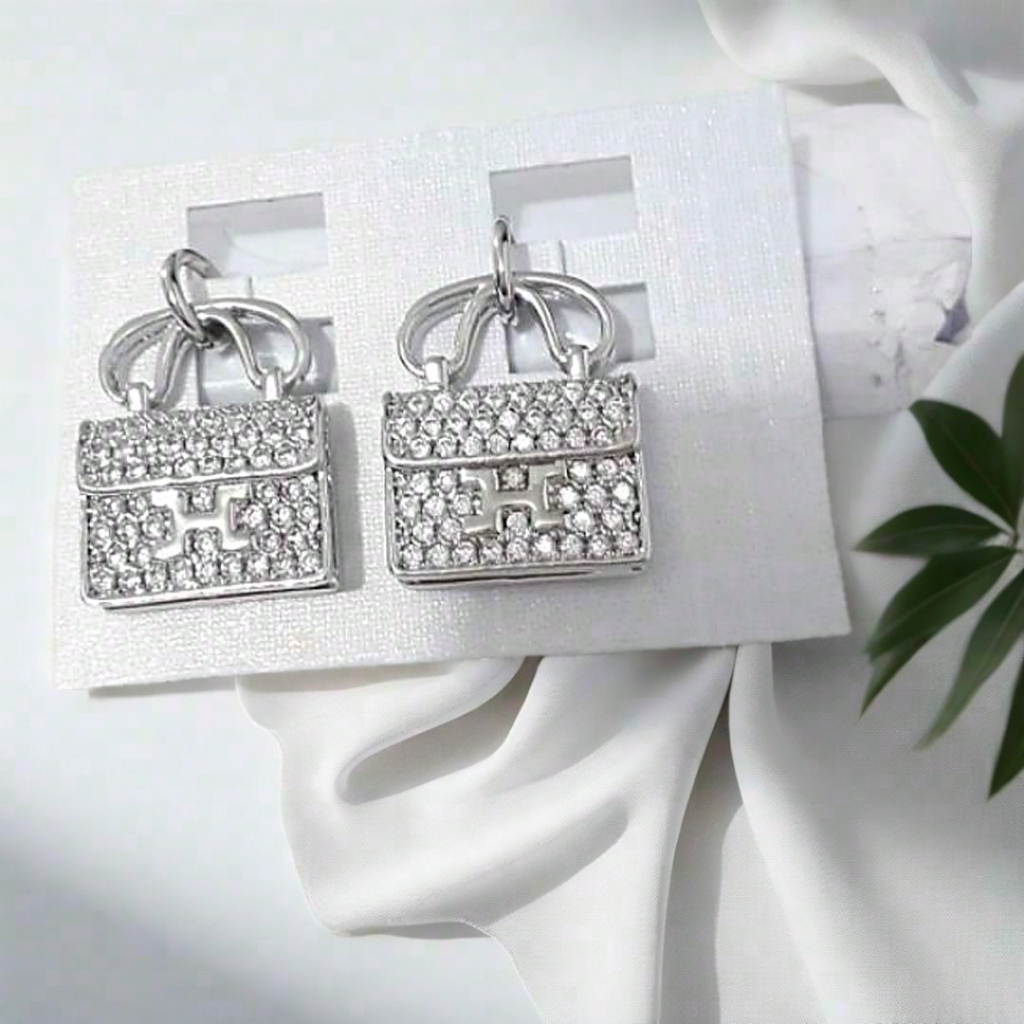 Liontin Tas Permata Accessories Warna Silver Terang/1pcs.