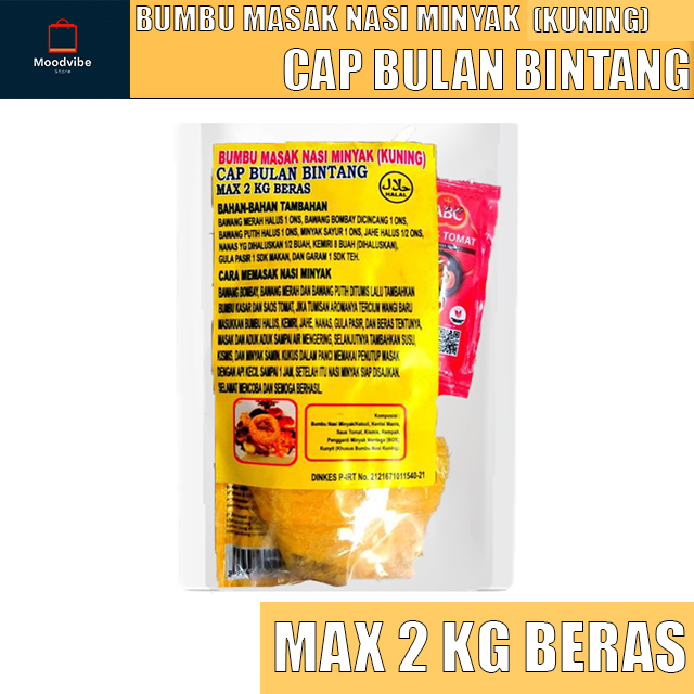 

Bumbu Masak Nasi Minyak Kuning Cap Bulan Bintang (Max 2 Kg Beras)