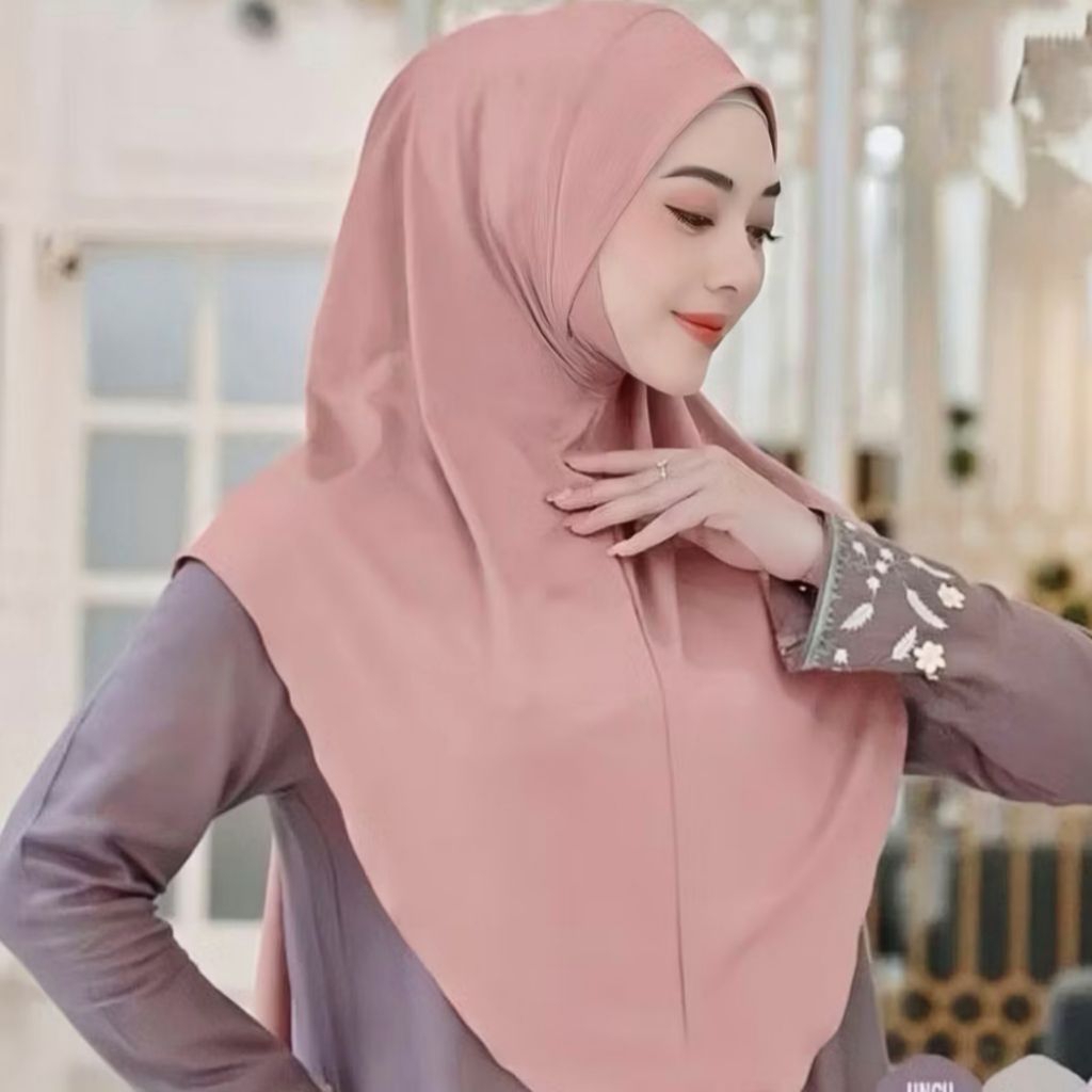 Hijab Bergo Dagu Jersey Soft Pet | Jilbab Bergo Dagu Malaysia Jersey