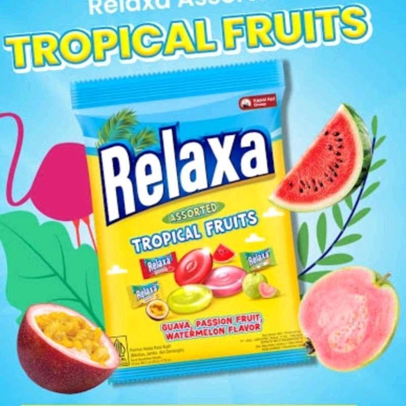 

Permen Relaxa TROPICAL FRUITS 1bag isi 50 butir