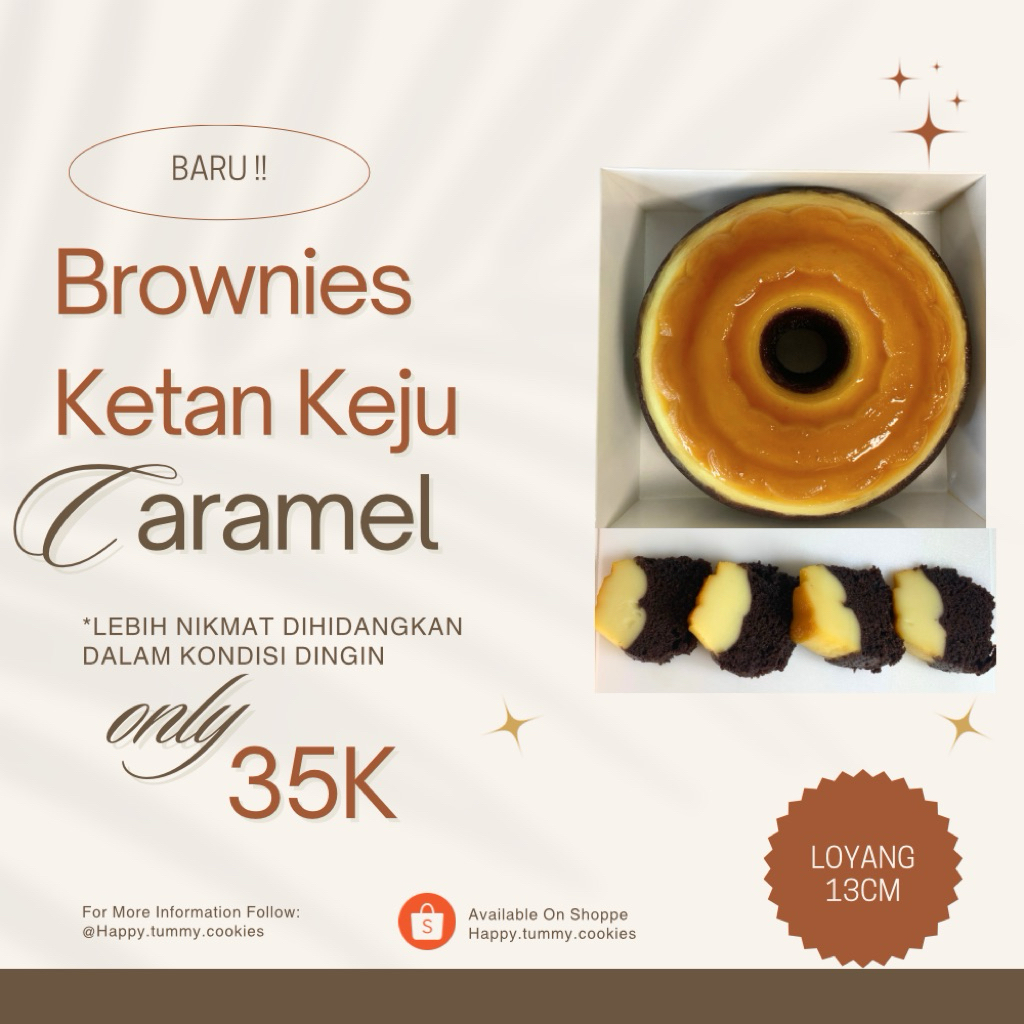 

BROWNIES KETAN HITAM KEJU CARAMEL