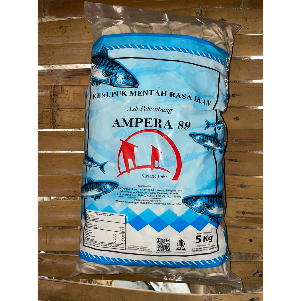 

krupuk mentah ampera/kemplang rasa ikan tenggiri kemasan 1kg-3kg