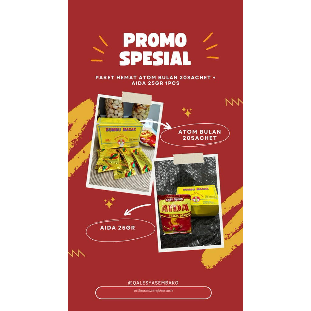 BUMBU PENYEDAP RASA ATOM BULAN 1BOX+ AIDA 25gr