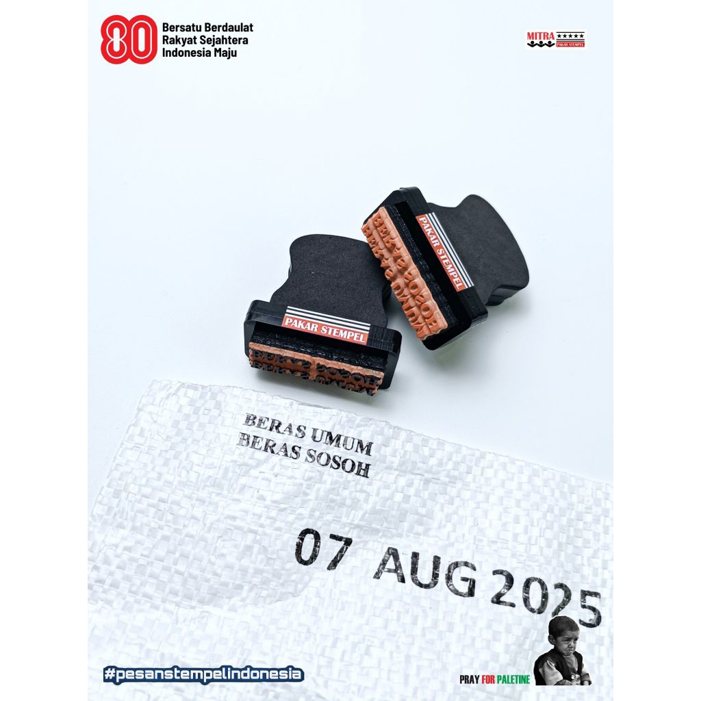 

Stempel logo media karung anti luntur