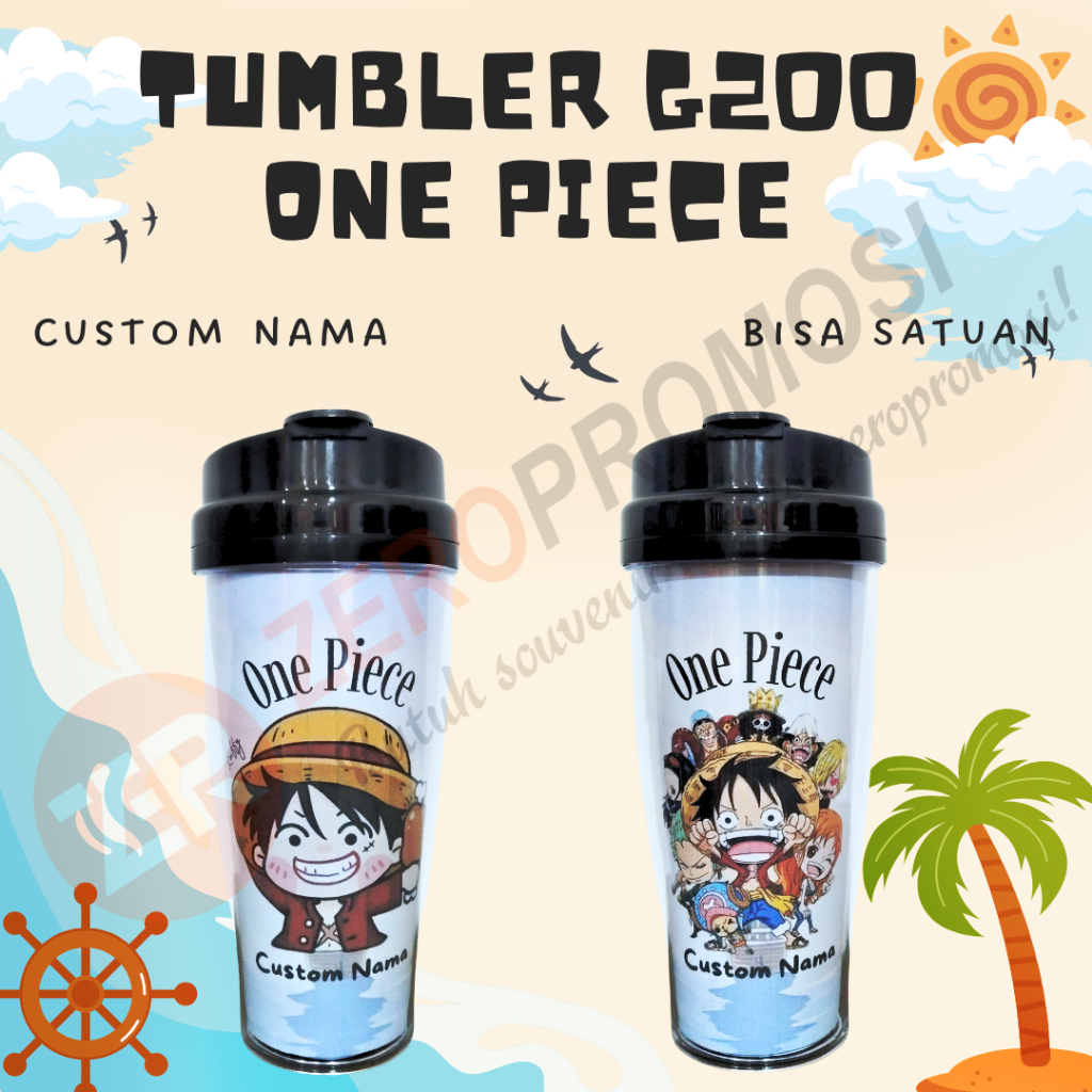 Tumbler G200 One Piece Custom Nama - Kado Anime One Piece