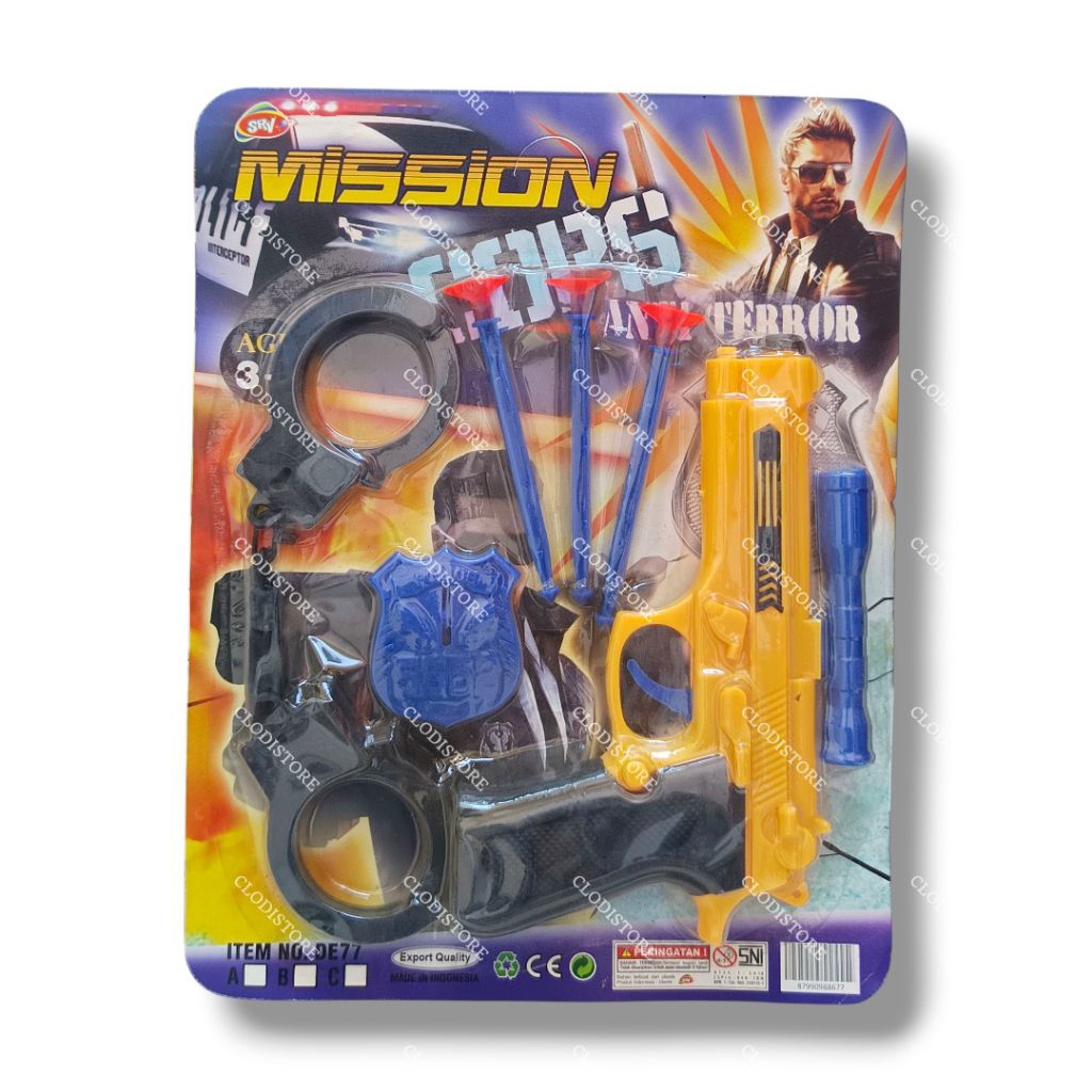 [CS] MAINAN ANAK PISTOL KARET DE77 | MAINAN PISTOL PELURU TANCAP KACA | MAINAN PISTOL PELURU KARET
