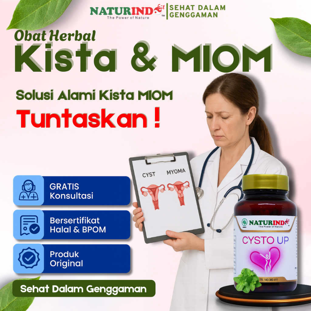 Obat Kista Miom Herbal Kista Bartholin Endometriosis Ovarium Ganglion Coklat PCOS Cysto Up Naturindo