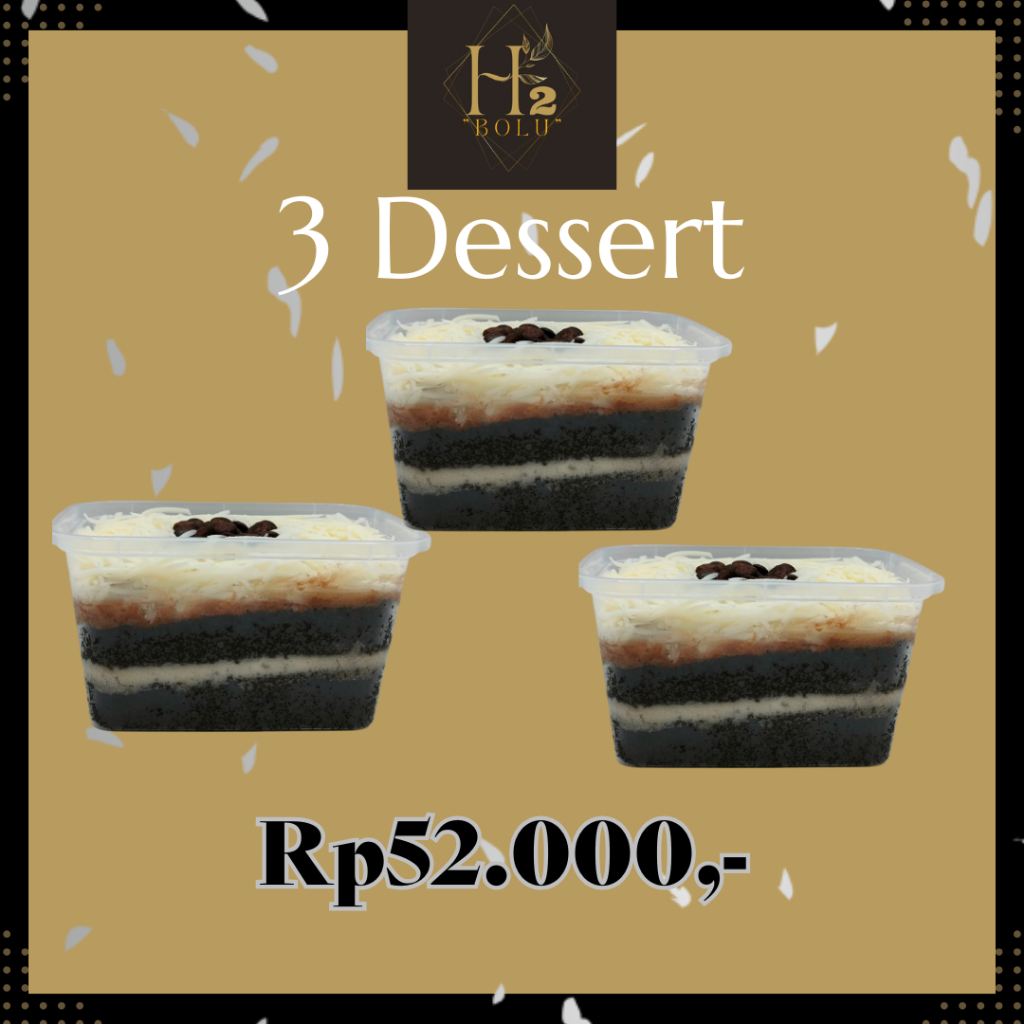 

Paket 3(Tiga) Box Dessert Box Mini Brownies Keju Coklat Ganache