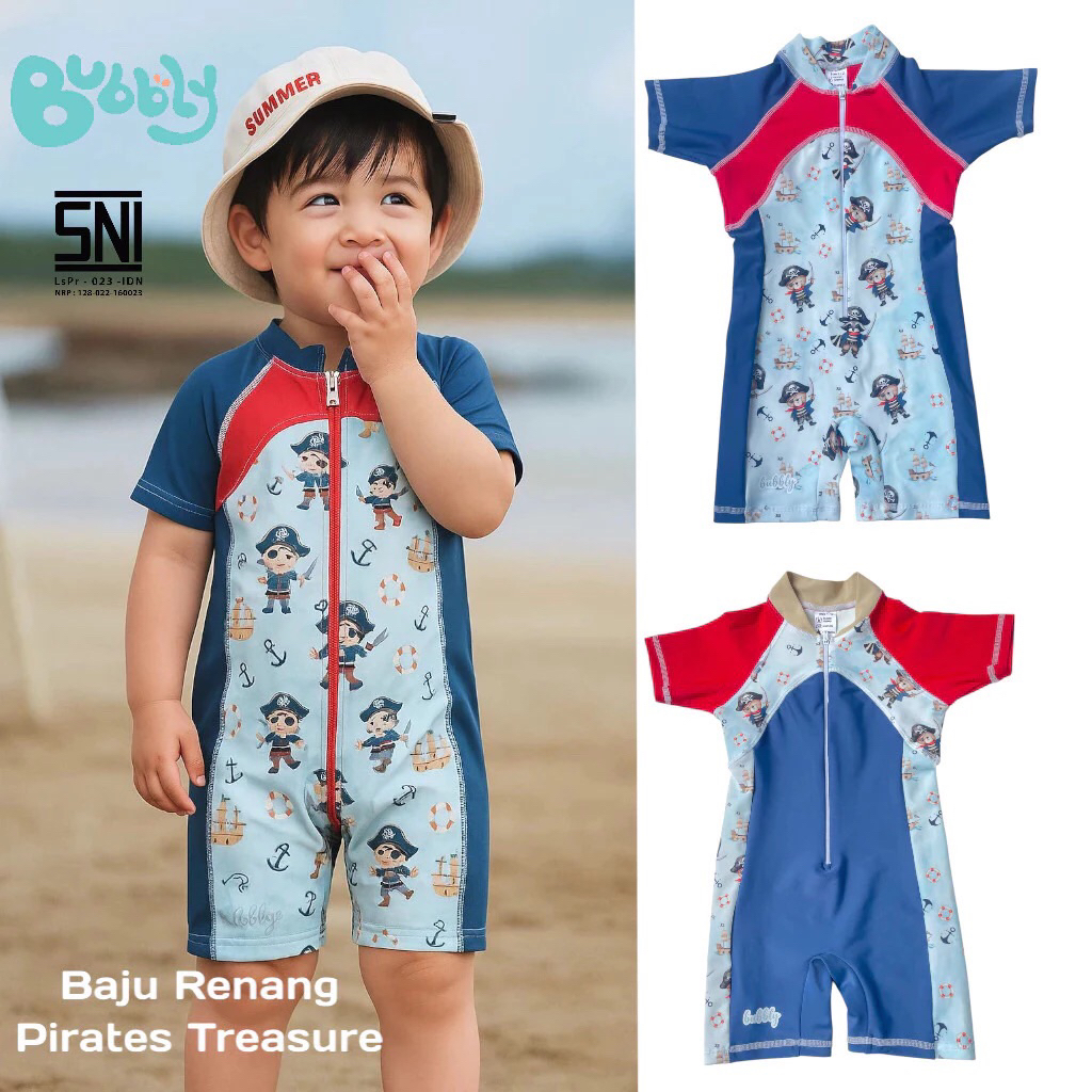 Tomomi Baju Renang Anak Pirates - Baju Renang Cowo Bubbly Baby - Baju Renang Anak laki laki