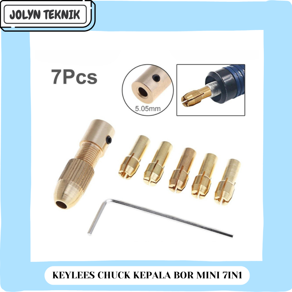 Caufeestore Kepala Bor Mini Chuck Set 7In1 Drill Shaft Keyless Chuck Mini Bor Chuck Drill Grinder