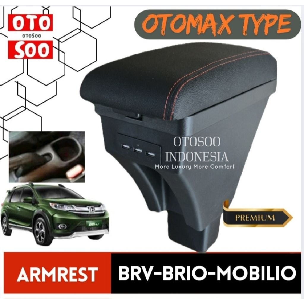 ARMREST MOBILIO BRIO BRV CARBON STYLE -CONSOLE BOX USB BRV MOBILI BRIO-BRIO SATYA
