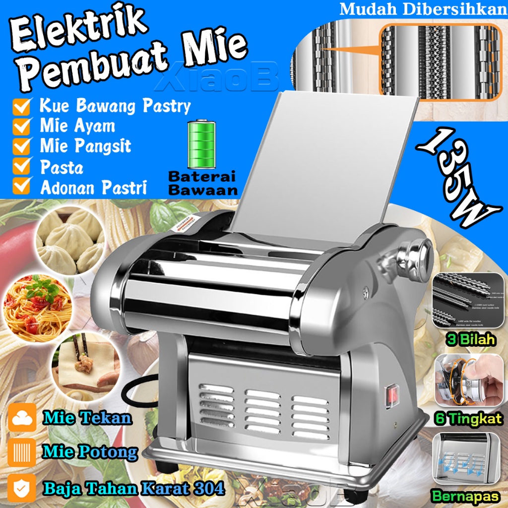 0.3-4mm Mesin Penggiling Mie Elektrik Mesin Penggulung Mie Mesin Pembuat Mie Elektrik Mesin Pengepre