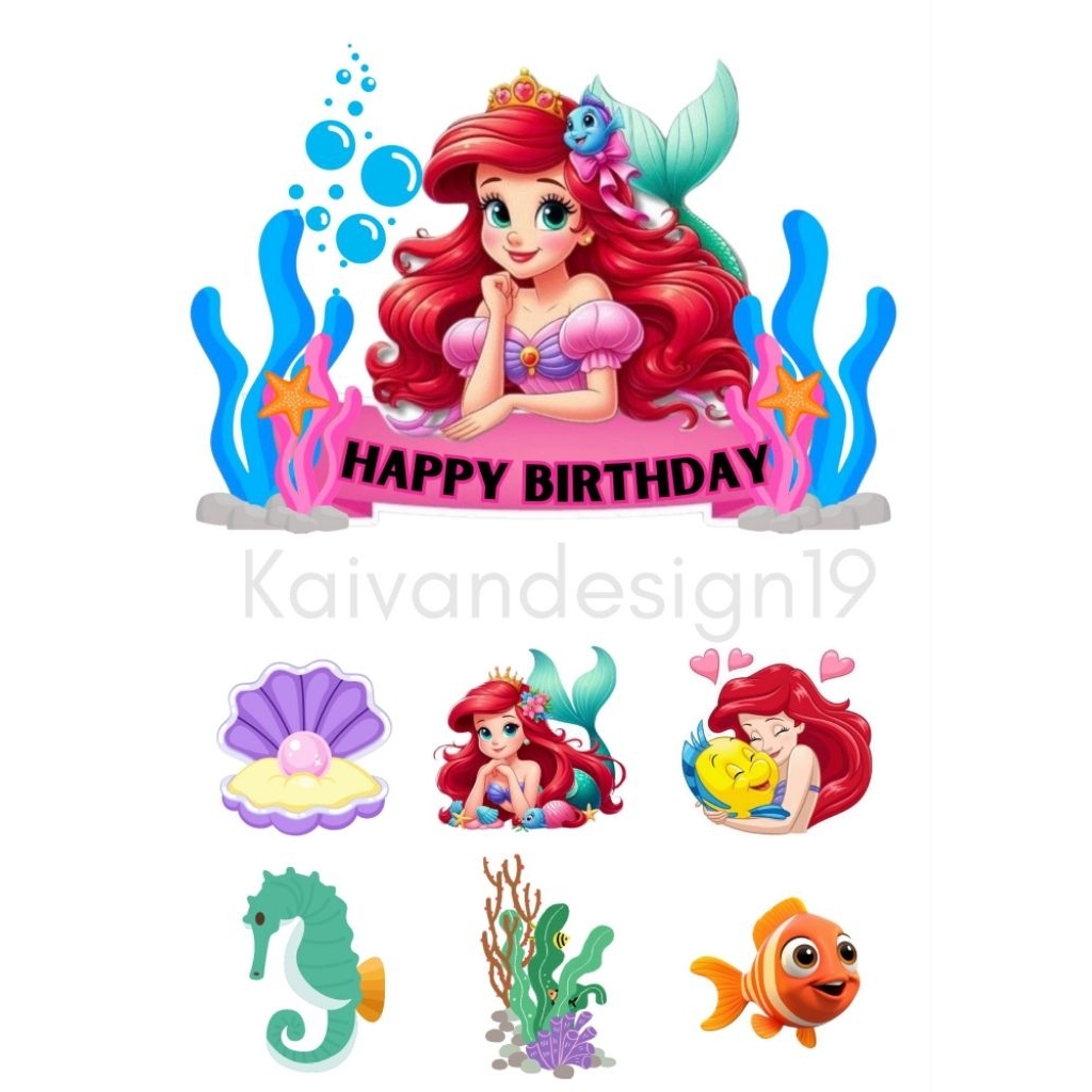 Topper mermaid tart/topper kue mermaid