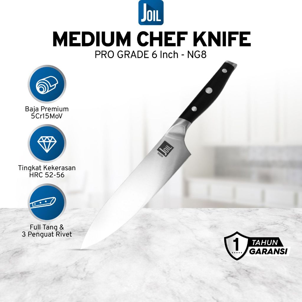 Joil Pisau Dapur Medium Chef Knife 15 cm Stainless Steel - NG8