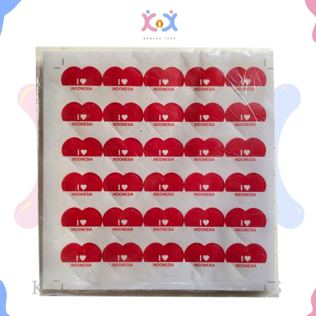 

STIKER PIPI MERAH PUTIH BENTUK LOVE LEMBAR