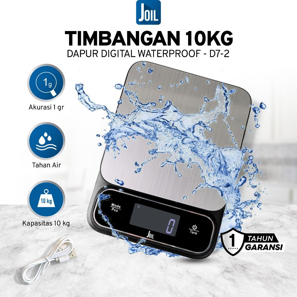 Joil Timbangan Dapur Digital Waterproof Kitchen Scale Chargeable - D7