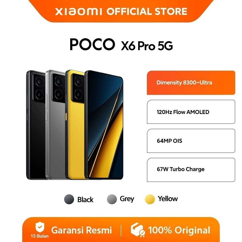 POCO X6 Pro 5G (12/512GB) | Dimensity 8300-Ultra | 120Hz FIow AMOLED [Official Store]