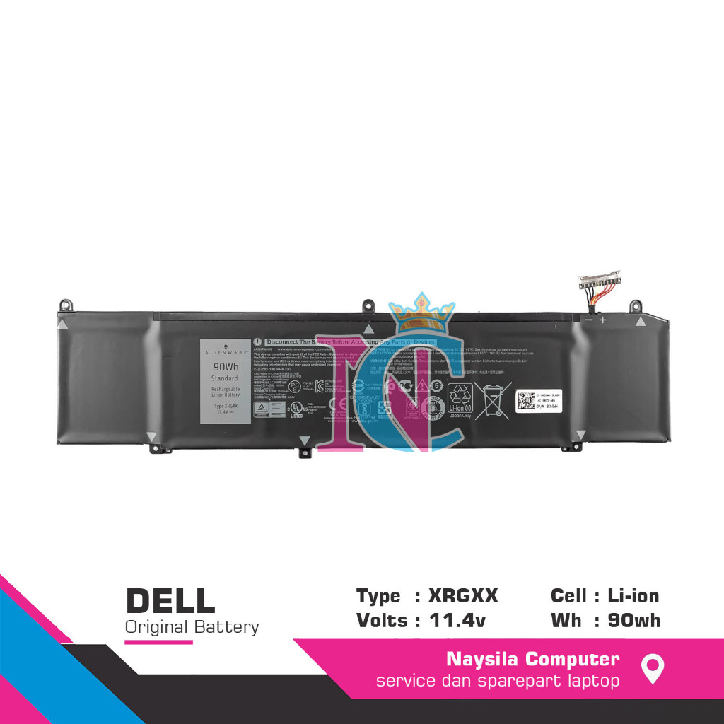 Baterai Battery Dell Alienware M15 M17 P79F XRGXX 90wh