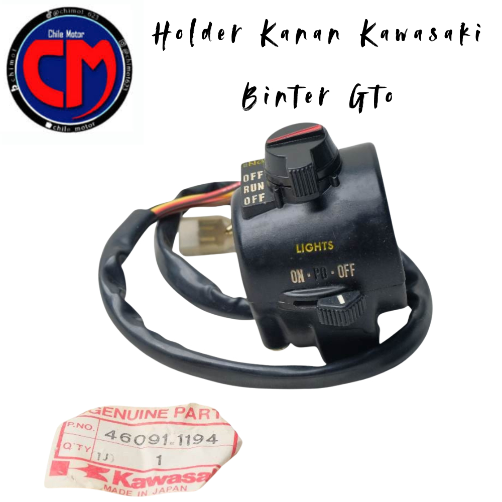 46091-1194 Saklar Holder Kanan Kawasaki Binter Gto  Kh100 Kh110 Kh250 Kh400 Kh500 Original