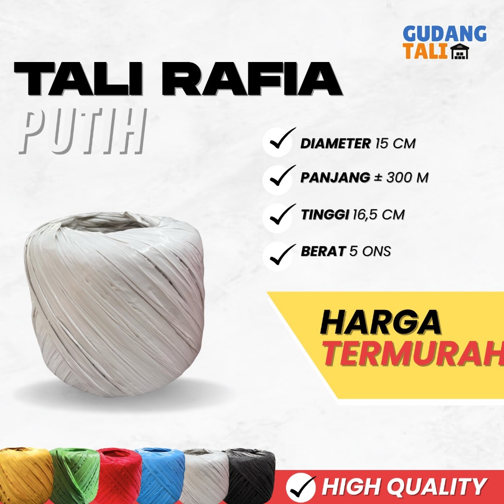 

Tali Rafia 5 ons Warna Putih – Warna Mengkilap, Awet, dan Harga Hemat Merk Pandawa