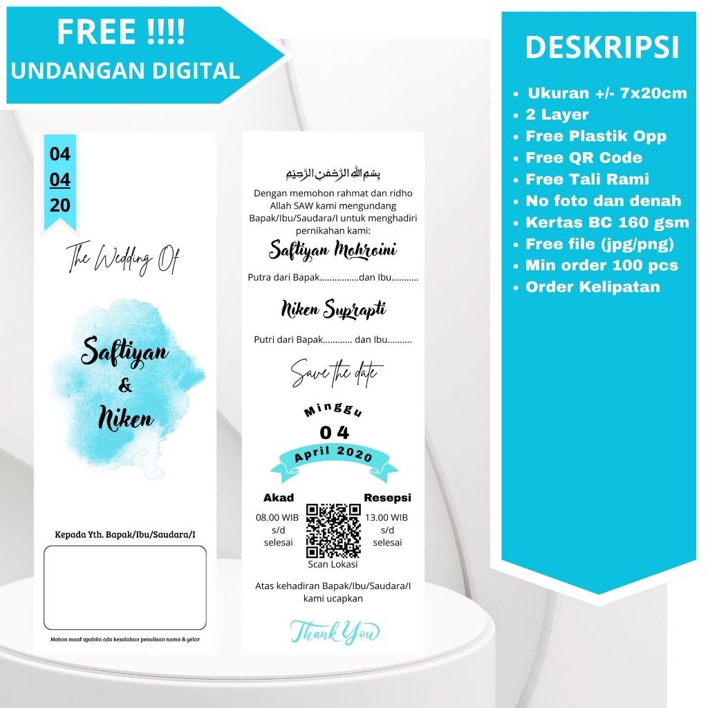 UNDANGAN PERNIKAHAN MINIMALIS KEKINIAN | Undangan Rustik minimalis | Undangan Murah| Undangan pernik