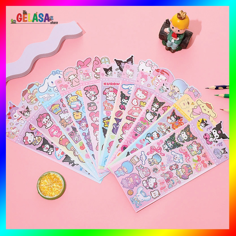 

GELASA Stiker Hologram Murah motif Sanri* Stitch Crayon Shinchan Butterbear