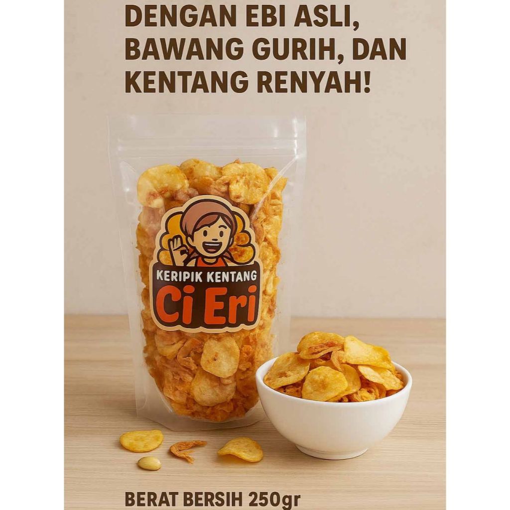 

Keripik Kentang Ebi Ci Eri – Camilan Kriuk Harum Ebi Tahan Lama