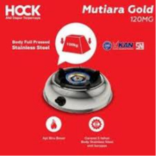 HOCK Kompor Gas LPG 1Tungku Api Besar Mutiara Gold 120 MG