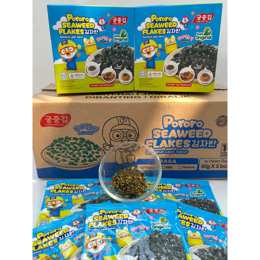 

NEW NORI PORORO SEAWEED FLAKES DUS ISI 5 BOX