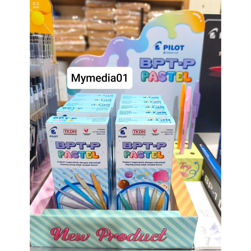 

1 BOX (12 PACK) PULPEN PILOT BALLPOINT BPT-P PASTEL 0.7MM TERMURAH