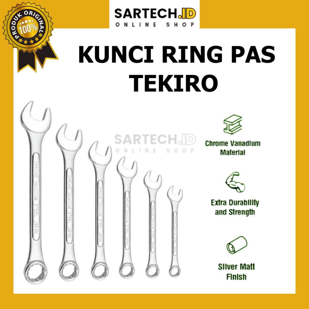 KUNCI RING PAS TEKIRO/ORIGINAL/TERSEDIA UKURAN 8MM, 10MM, 12MM, 14MM, 17MM, 22MM, 32MM