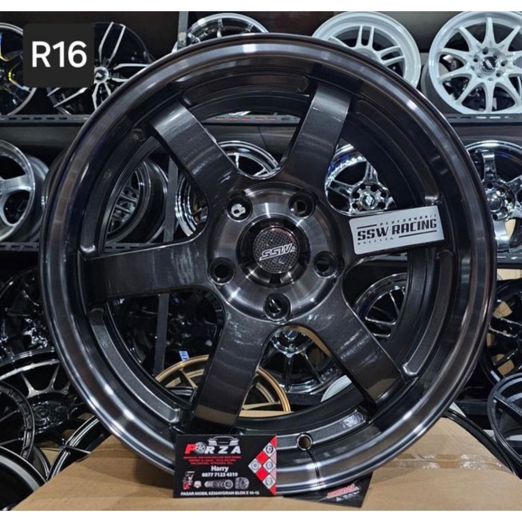 Velg SSW414 TE37 R16 PCD5x114.3 Black Coating. Lebar 7 ET 40 Made in thailand