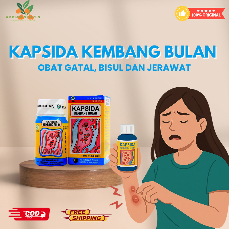 Kapsida Kembang Bulan – Herbal 12 Kapsul untuk Mengatasi Jerawat, Gatal, Bisul, dan Perawatan Kulit