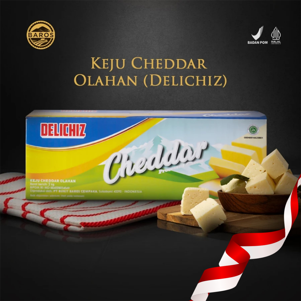 

Baros Keju Cheddar Olahan Delichiz - Blok