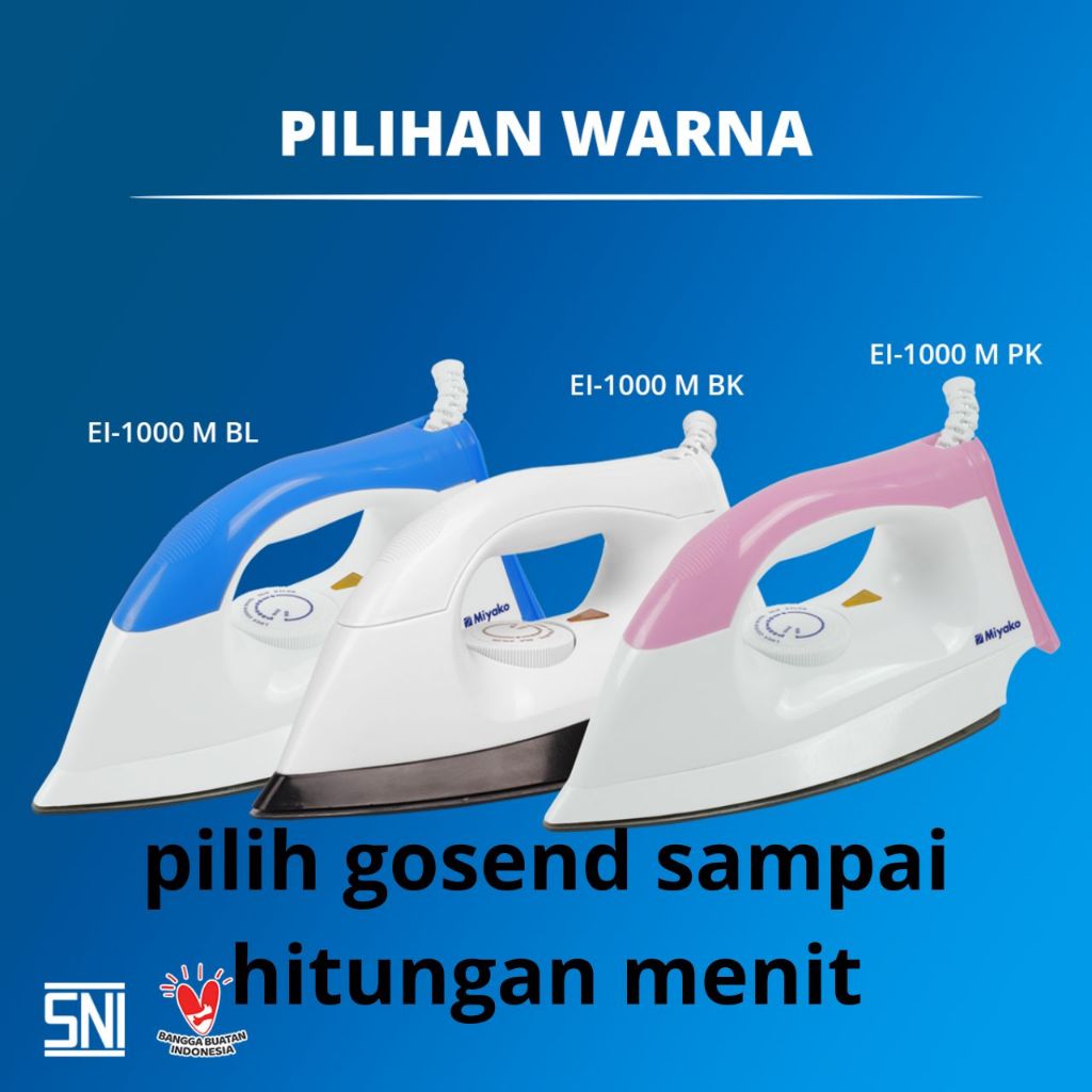 setrika miyako El-1000M PK,El-1000M BL,El-1000M BK setrika miyako indonesia