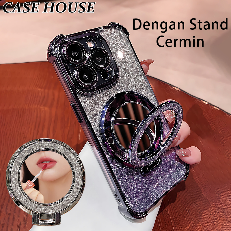 Stand Holder Cermin Case INFINIX CAMON 50 PRO NOTE EDGE NOTE 60 PRO SMART20 SMART 5 6 7 8 9 10 PLUS 