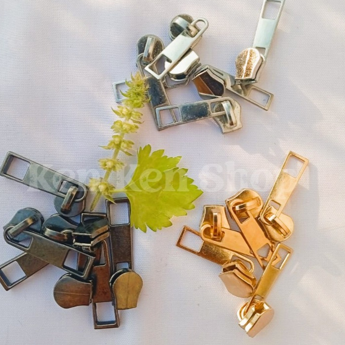 Kepala Resleting Besi No. 5 Kotak / Kepala Resleting Model Balok Untuk Gigi Besi Metalon