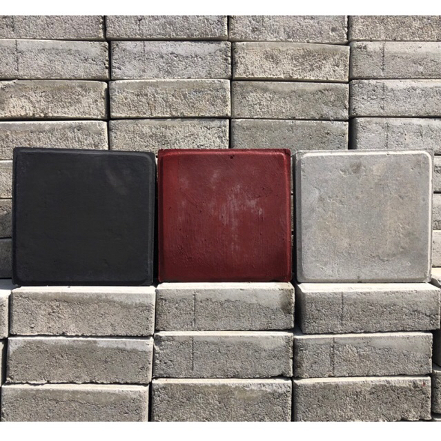 Paving Blok Corso Ukuran 20 x 20 cm natural Merah & hitam | tebal 6cm | Paving Block | Paving kotak 