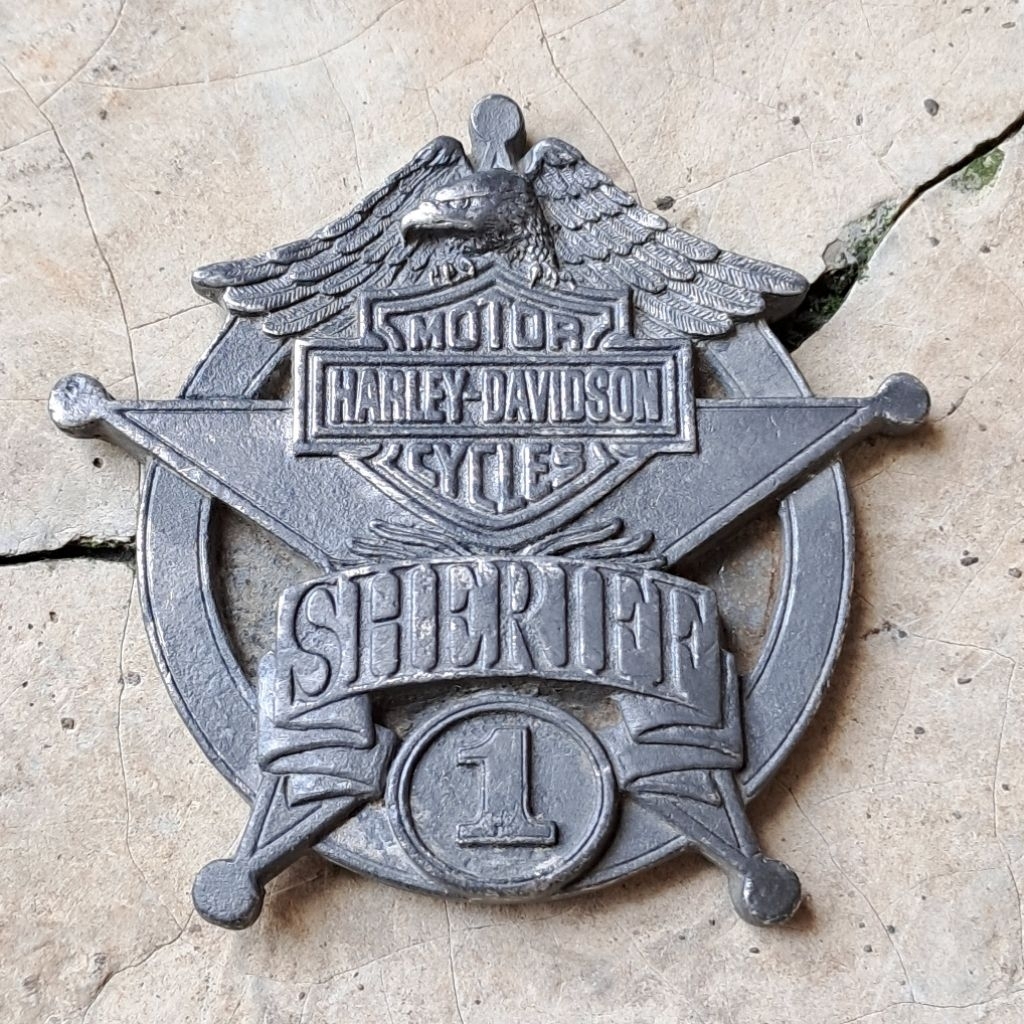 Bekas Buckle Kepala Ikat Pinggang Sheriff 1 Motor Harley Davidson Buatan Amerika Jadul