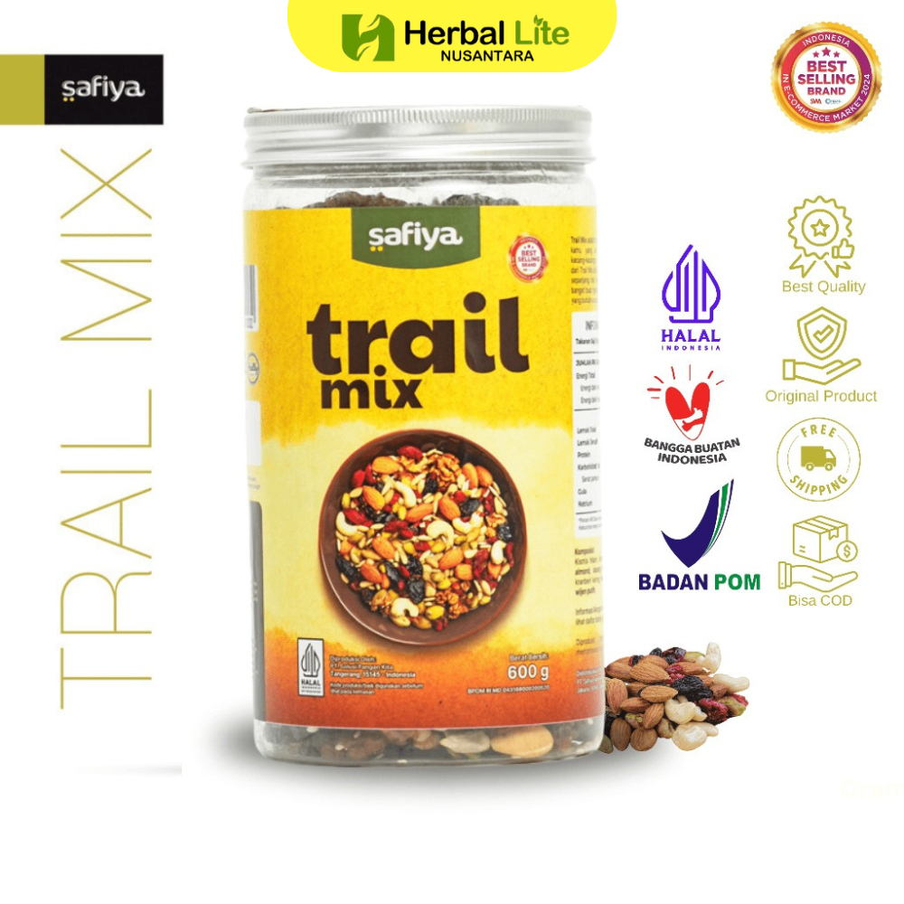 

Safiya Trail Mix 600 Gram Jar With Almond Raisins Roasted Premium
