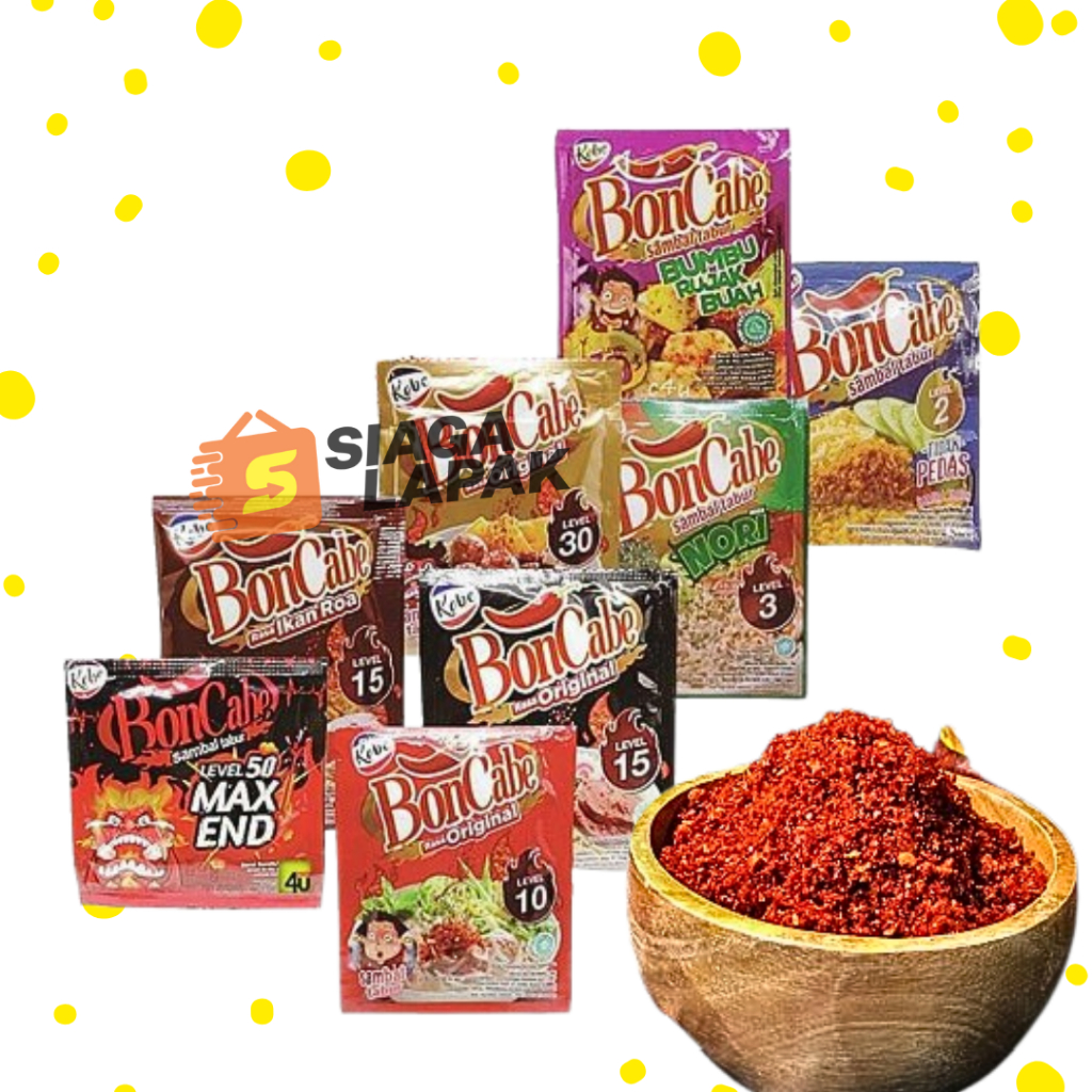 

BonCabe Cabai Tabur 1 RENTENG ISI 12PCS Bubuk Cabe Kobe Original [BELI BANYAK LEBIH MURAH]