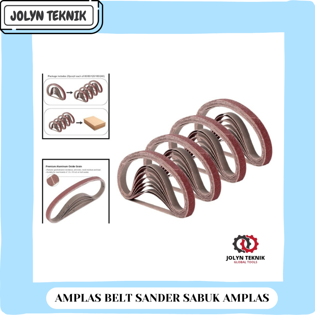 Amplas Belt Sander Sabuk Amplas Air Gerinda Handheld Grit 60/80/100/120/150/180/240/320/400/600