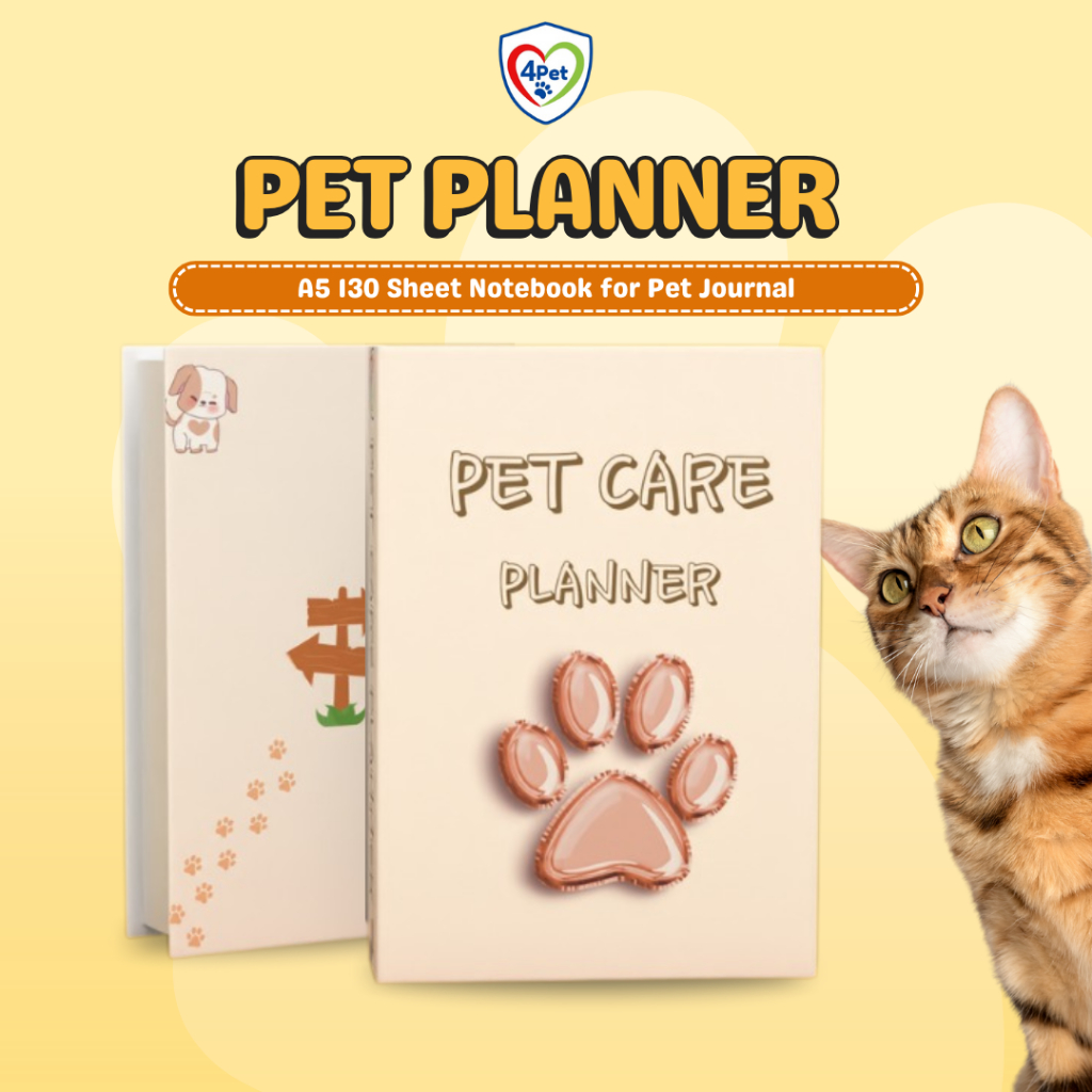 

4Pet Planner Catatan A5 130 Halaman Jadwal Aktivitas Kucing Anjing Harian Praktis
